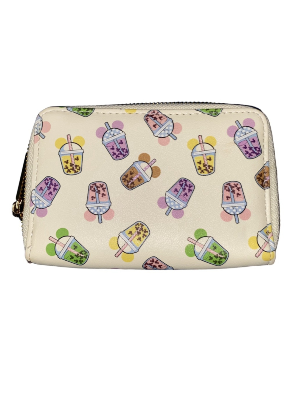 Women's Disney Danielle Nicole Mickey Mouse Boba Tea Wallet Cream Multicolor